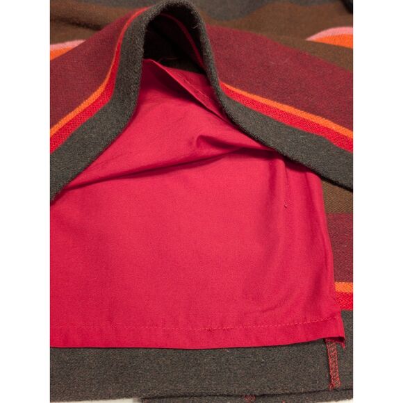 LOFT Petite Wrap Mini Skirt Wool Blend Striped Red Brown 4P Fall - Picture 10 of 10